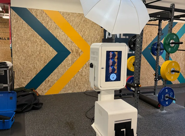 Gym activation photo booth setup
